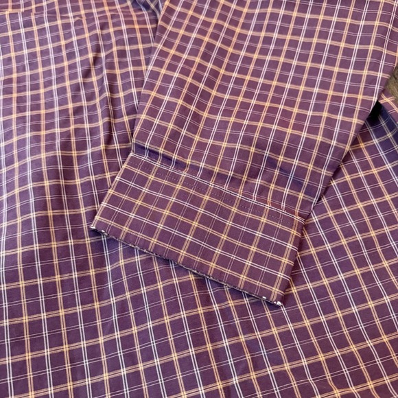 Eddie Bauer Mens Large Purple Plaid Relaxed Fit Long Sleeve Button Down Shirt - Picture 5 of 11